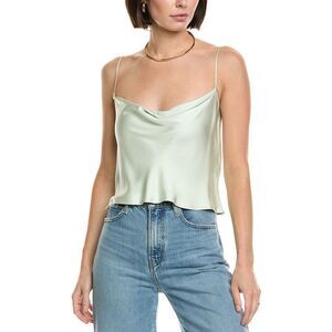 Lapointe Womens Silk Twill Bias Cami Shirt, Green